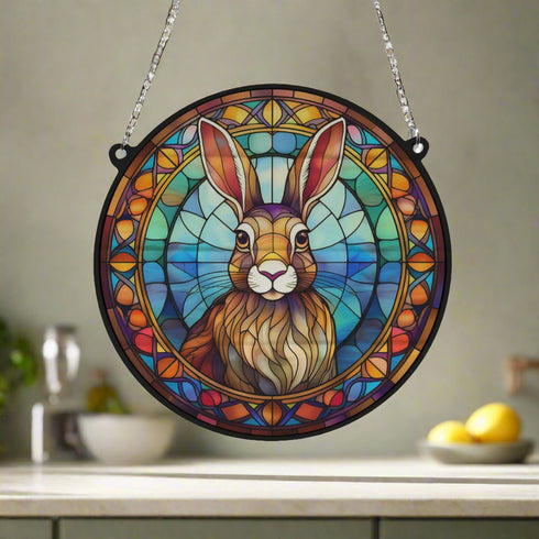 Harry Hare Stained Glass Effect Suncatcher